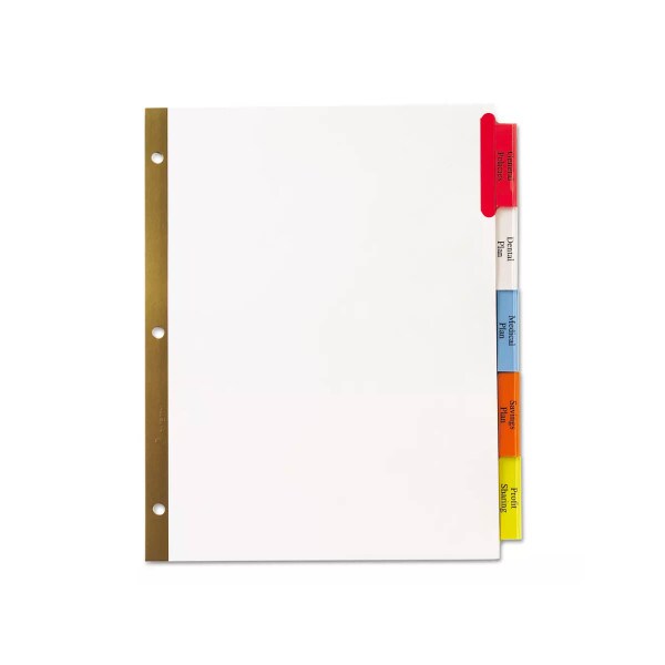 Index Tab Worksaver Dividers 5-Pack